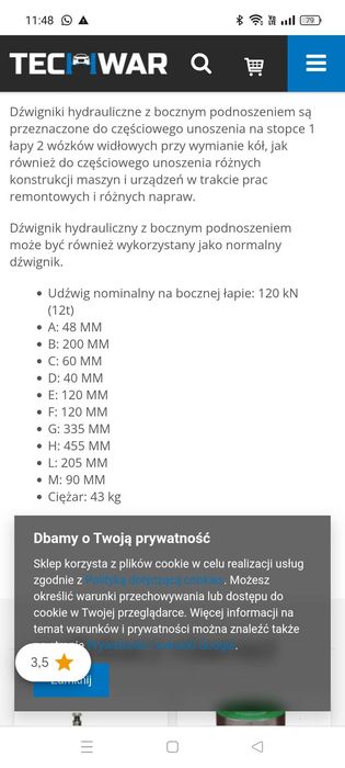 Podnośnik hydrauliczny