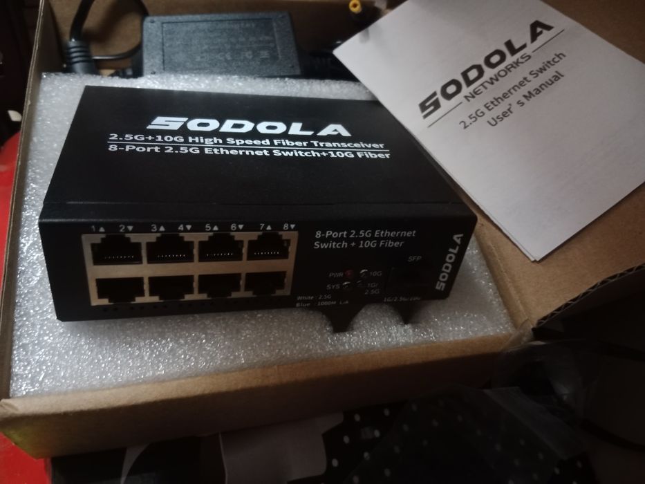 2x Switch 8 portów 2,5G 10G fiber