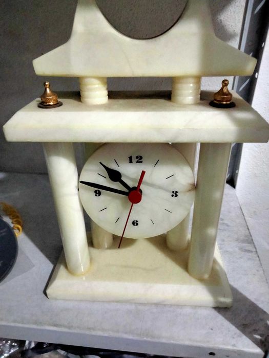 Relógio Mármore  Branco