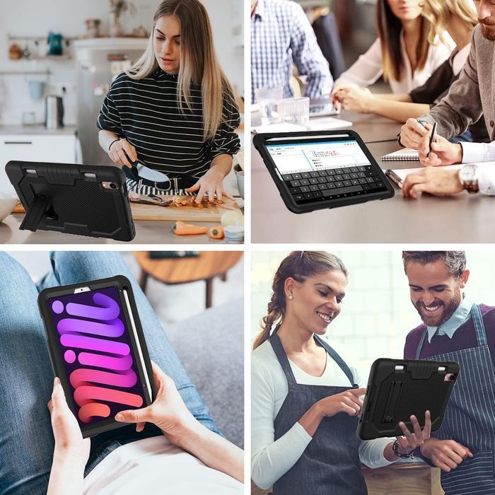 Etui do iPad Mini 6 8.3" z Podstawką i Miejscem na Rysik Czarne