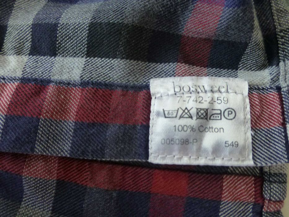 Bosweel męska dżinsowa koszula w kratę M