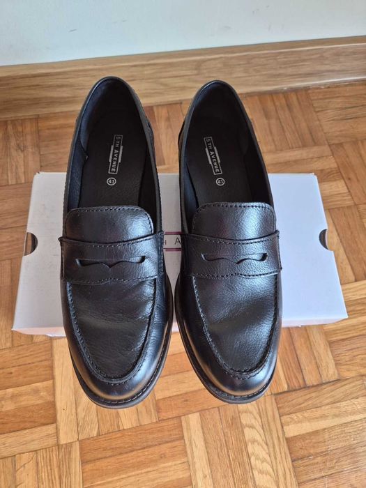 Półbuty mokasyny Deichmann 5th Avenue czarne rozm 41