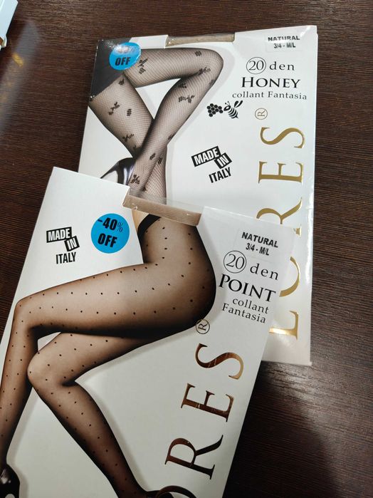 Rajstopy beżowe 2 pary lores 3/4 m/l