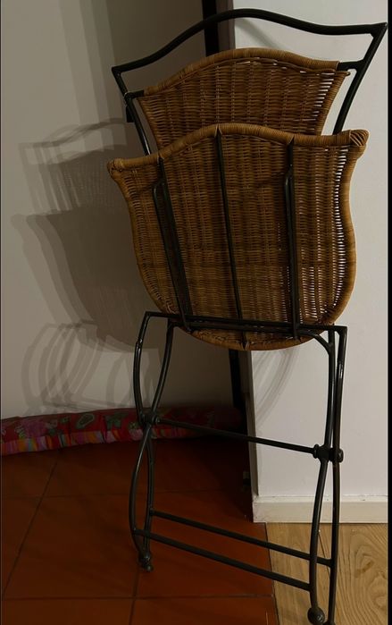 2 Iron Chairs with Wrought-Iron Backrests, Used, in Very Good Condition64552402721538121