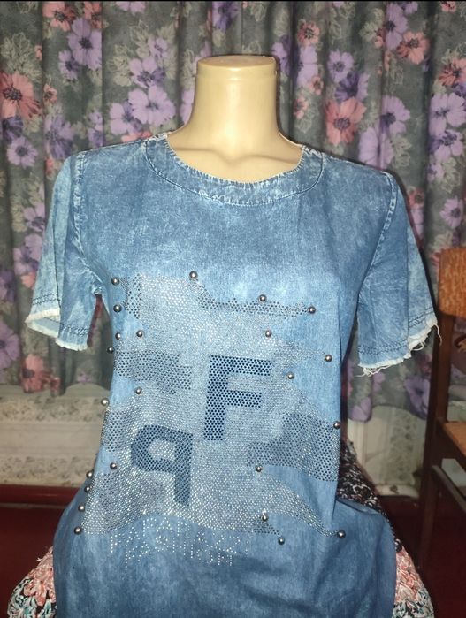 ЦЕНА С учетом ОЛХ ДОСТАВКИ! Новое! Платье джинсовое хб женское, нежн