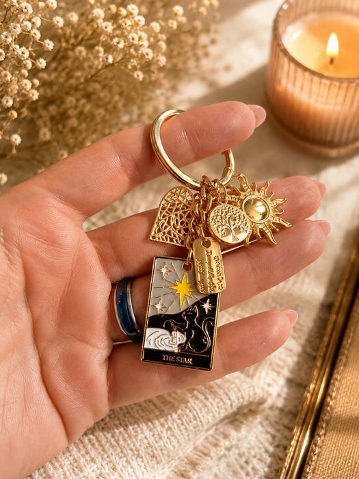 Magiczny brelok Tarot Gwiazda • Drzewo Życia • Słońce • Serce • Talizman