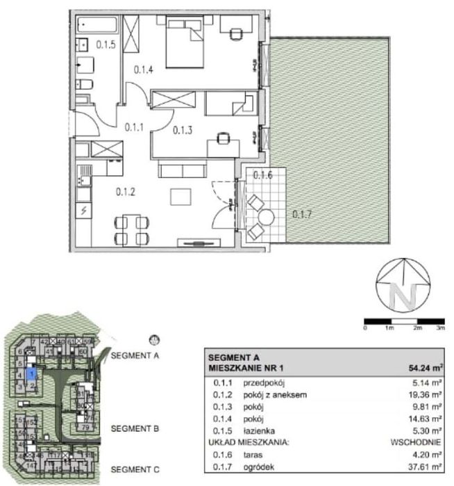3-pokojowe mieszkanie 53 m² + ogródek 37 m² (Bezpośrednio / Bez prowizji) - Widok 2