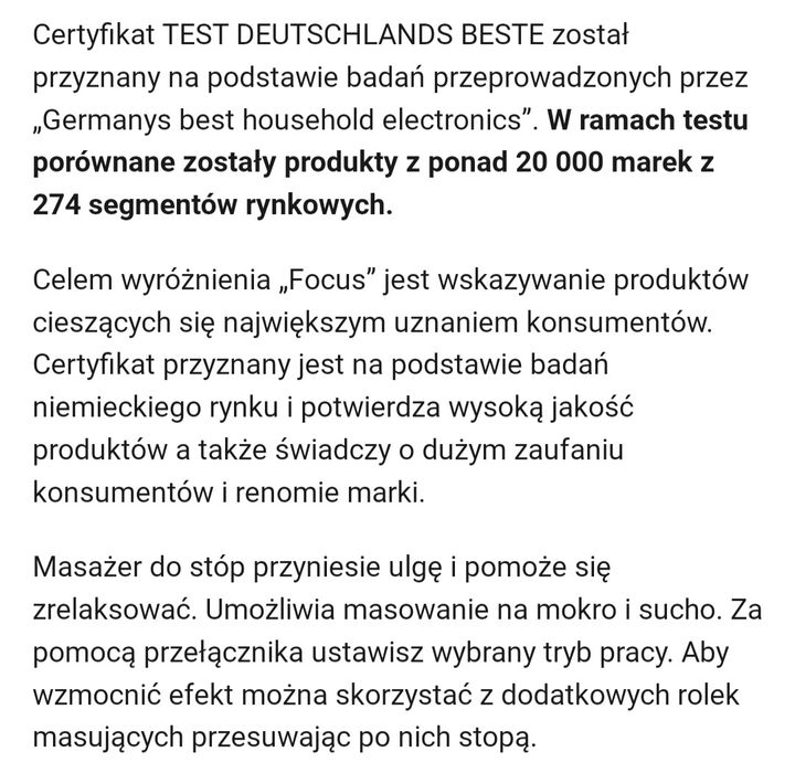 Masażer do stóp NOWY