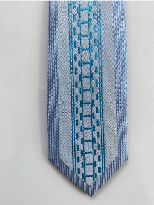 Krawat męski nowy 5,5 cm szerokość kolor niebieski nie używany