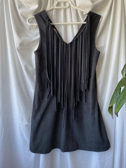 Vestido curto com franjas da Pull&Bear