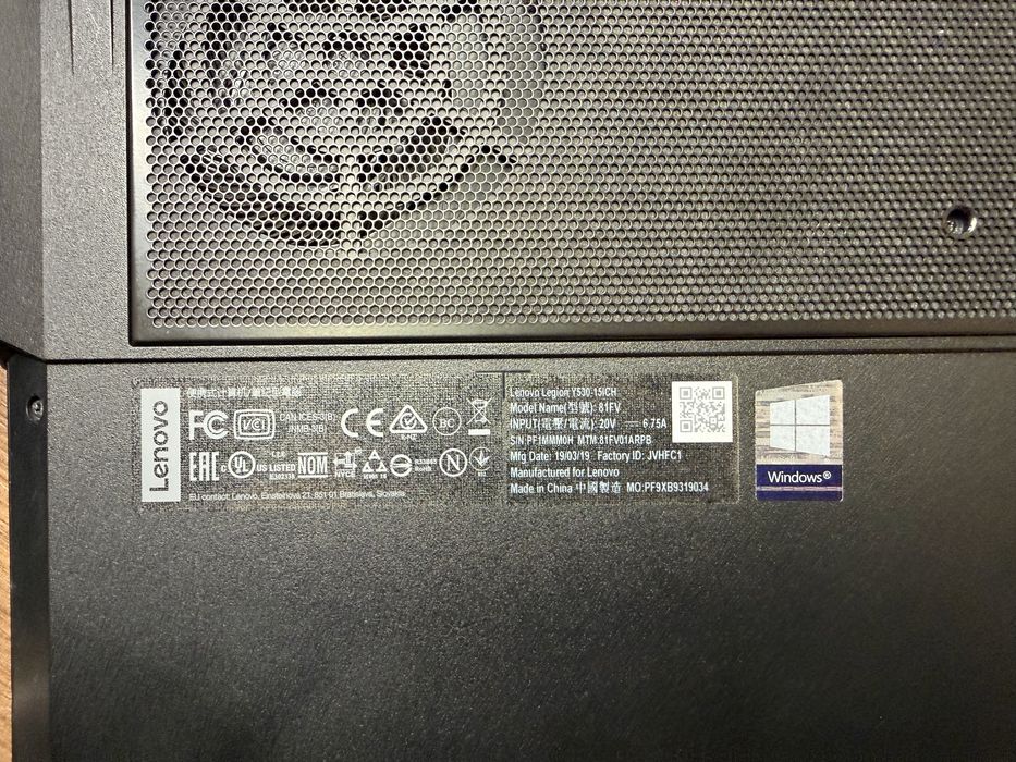 Lenovo Legion i5-8300H RAM 16gb Gtx 1050 Ti Windows 11