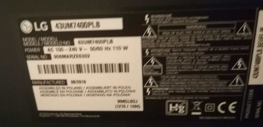 Televisão 43 UK LG