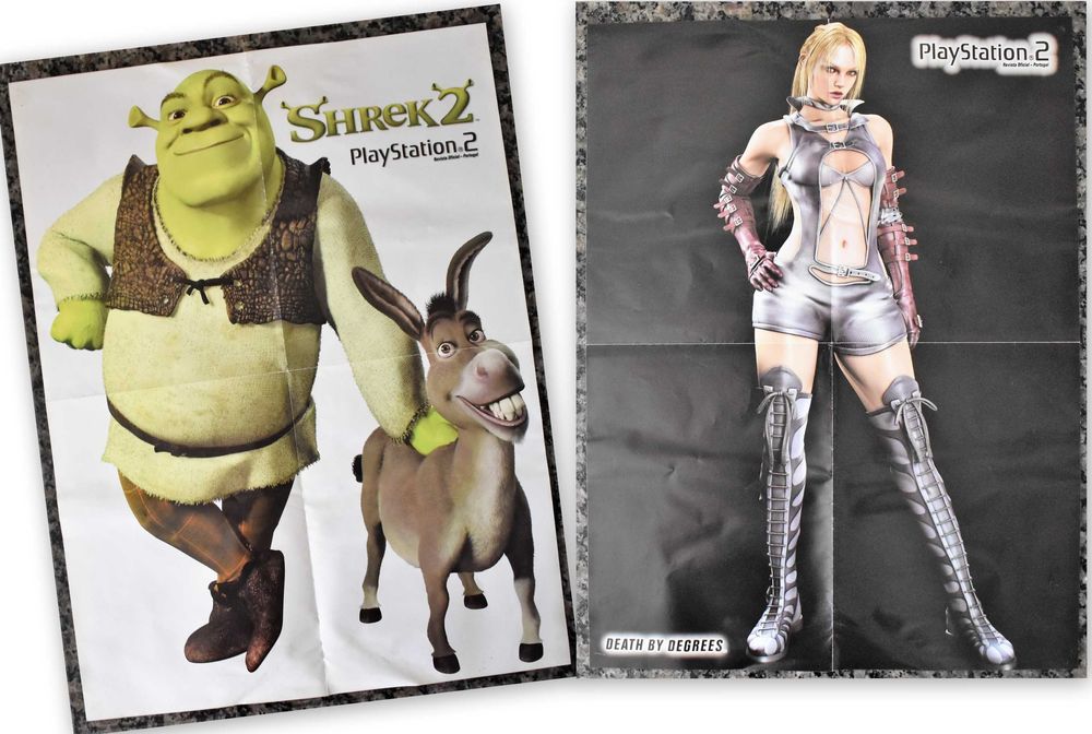 Shrek 2 / Death by Degrees - Poster antigo jogos PlayStation 2 (PS2)