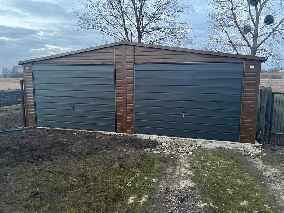 Garaż blaszany 8x6 Dach dwuspadowy