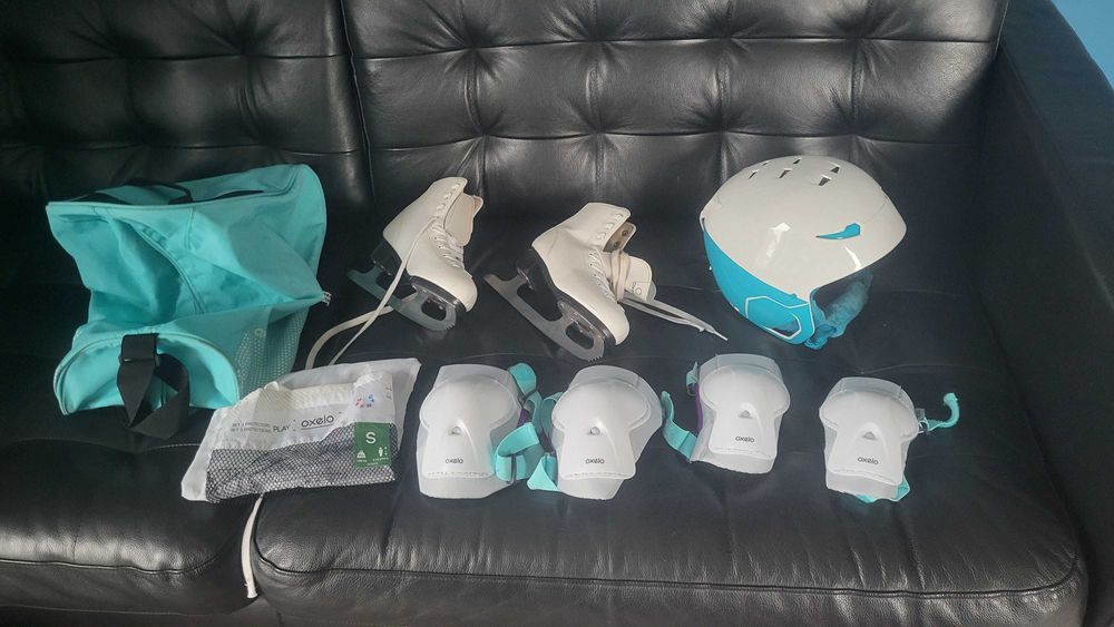 Łyżwy Oxelo zestaw  33/34 / Rolki Oxelo zestaw 32/25 / Kask Elza
