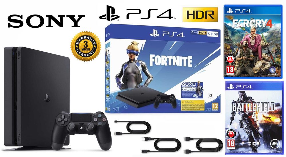 PS4 Slim 500GB + 2 gry + Dualshock 4 V2 + model 2216 / PlayStation 4