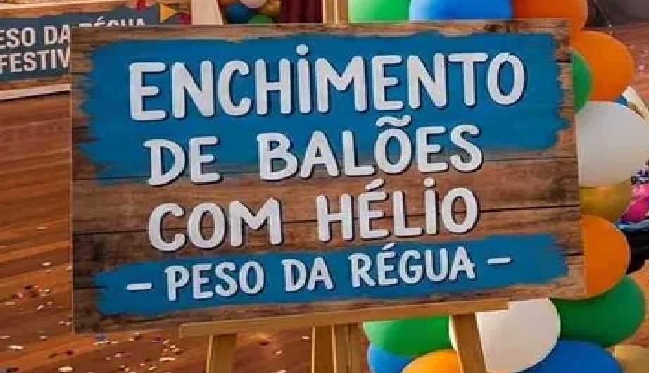 Enchimento de balões com hélio - Peso da Régua
