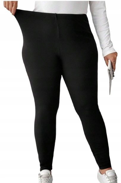 Shein plus size legginsy damskie czarne ocieplane 46 11bc