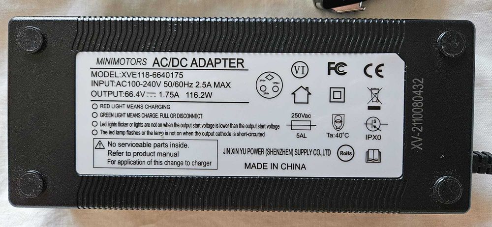 Carregador eléctrico para trotinete Dualtron como novo Modelo XVE118-6640175
