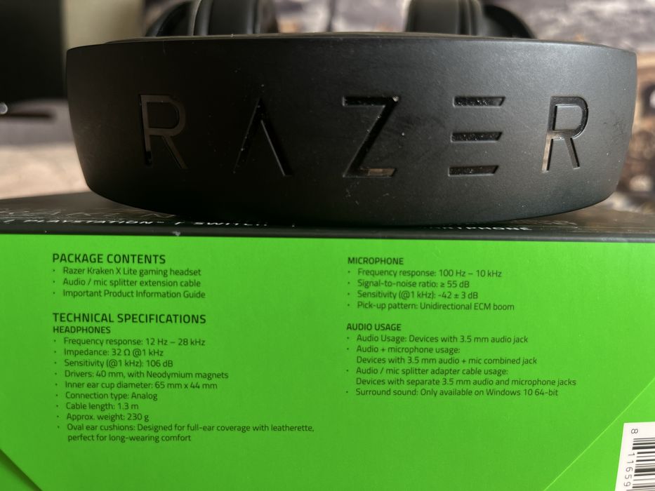 Продам навушники Razer Kraken x Lite