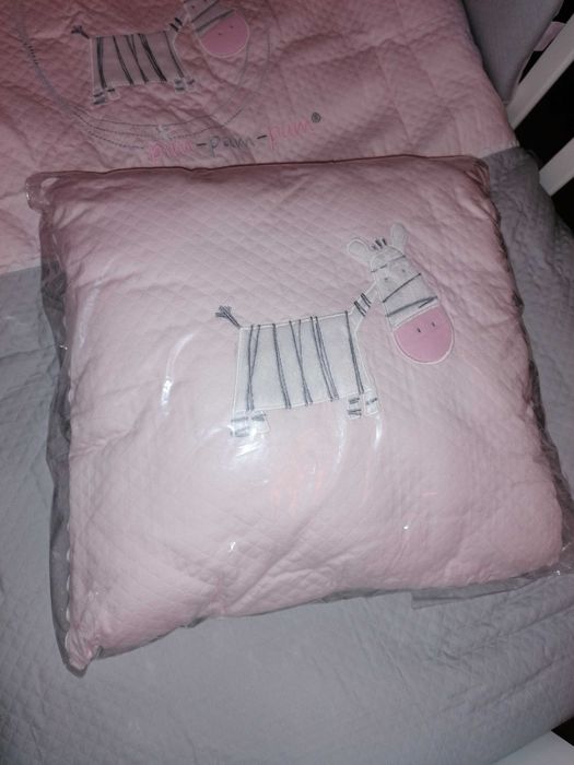 protetor de cama de bebé + edredão + almofada PIM PAM PUM