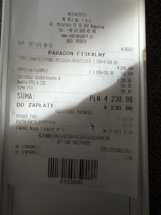 Iphone 14 plus KONDYCJA 100%