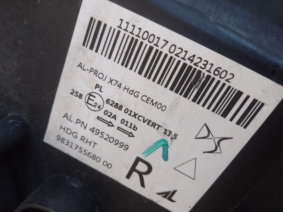Full LED prawy lampa prawa citroen DS7 Europa EU