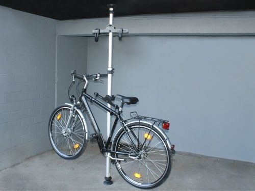 WIESZAK STOJAK na 2 rowery słup alu TELESKOPOWY sufit-podłoga