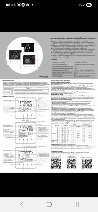 Sterownik ogrzewania podlogowego Smart Tuya