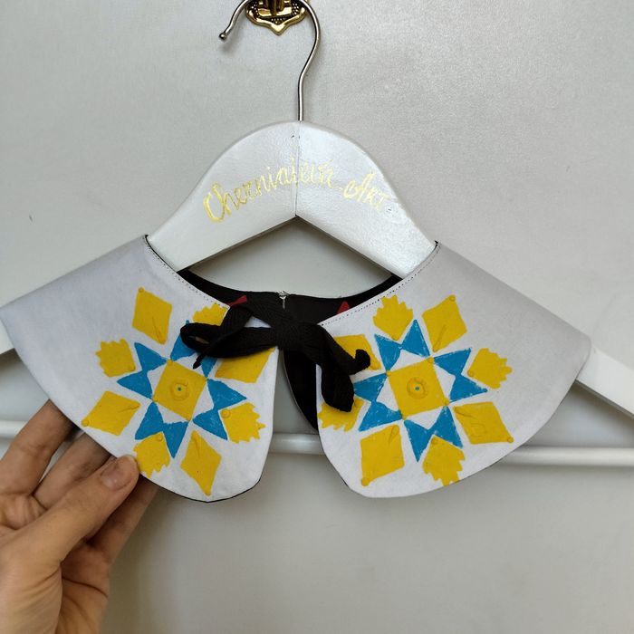 Накладні комірці, натуральна тканина, вибійка, в етно стилі