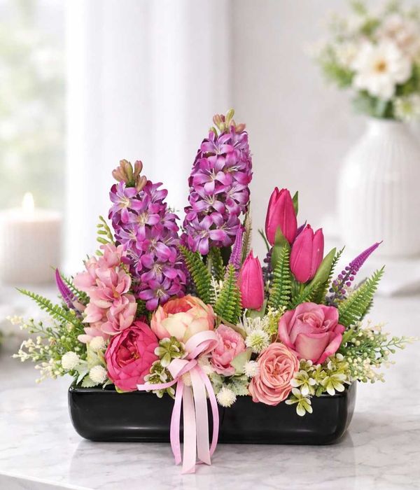 Wiosenna kompozycja kwiatowa prezent stroik dekoracja W130