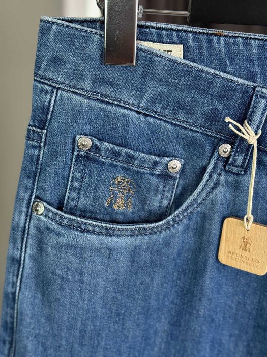 Мужские синие джинсы Brunello Cucinelli классические джинсы d089