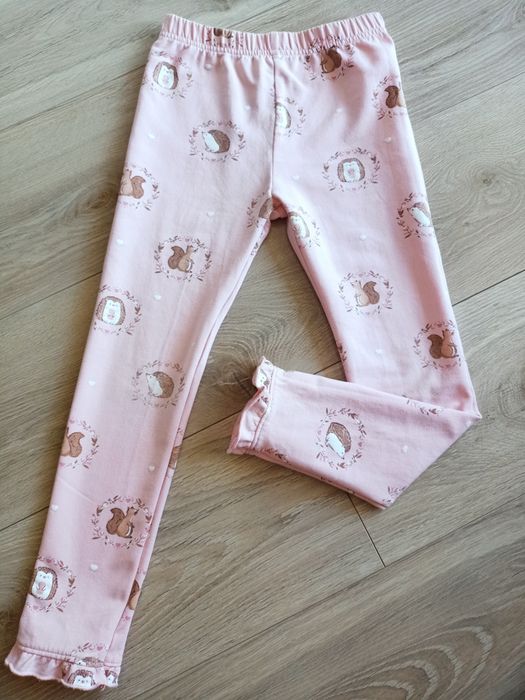 Legginsy getry dziewczęce różowe z jeżem na meszku 122
