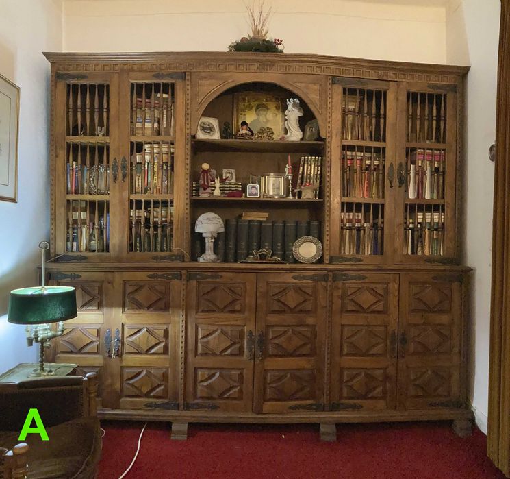 Móvel de sala rústico em carvalho maciço - 237 x 220 x 48cm