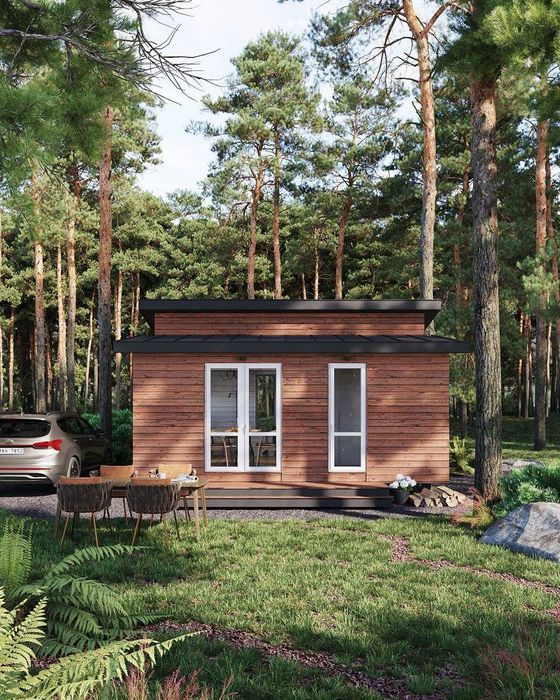 Продам модульний будинок 33 м2 з ділянкою 5,5 соток та світлом 5 кВт!