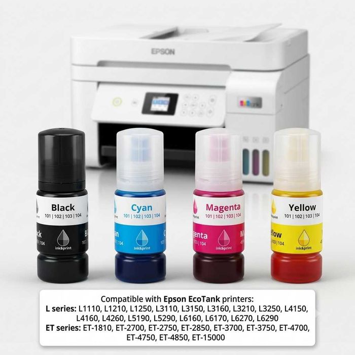 Tintas Compatíveis Epson EcoTank 101-104 4x45ml