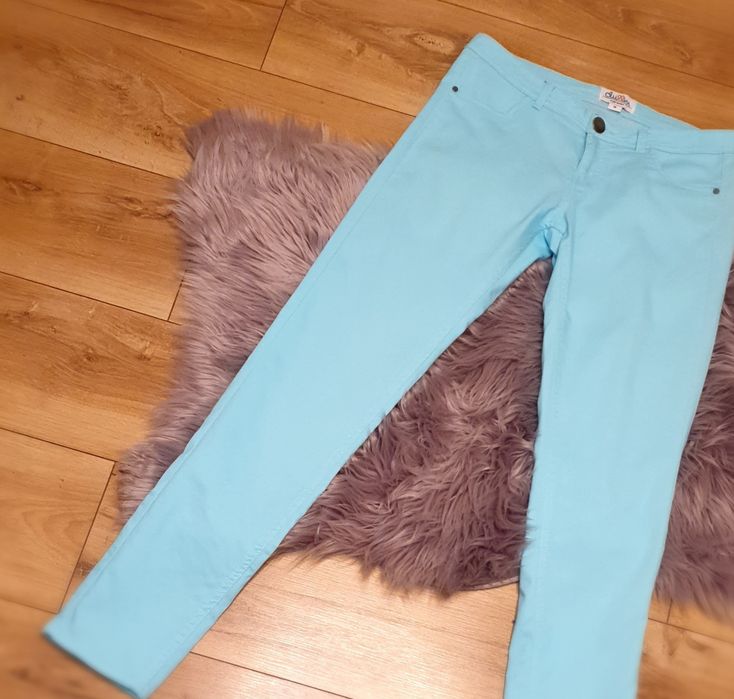 Spodnie jeansy r.M/38 Cropp chillin błękitne lazurowe pastelowe