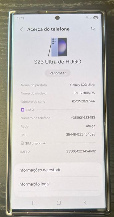 Samsung s23 ultra (imaculado).