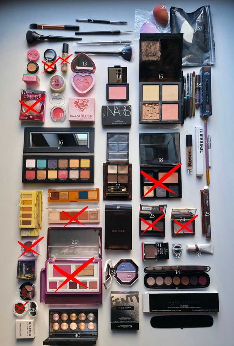 Палетки тіней Marc jacobs, Natasha Denona, Tom Ford, Fenty, Huda, colourpop люкс проф консилери рум'яна хайлайтери пензлі
