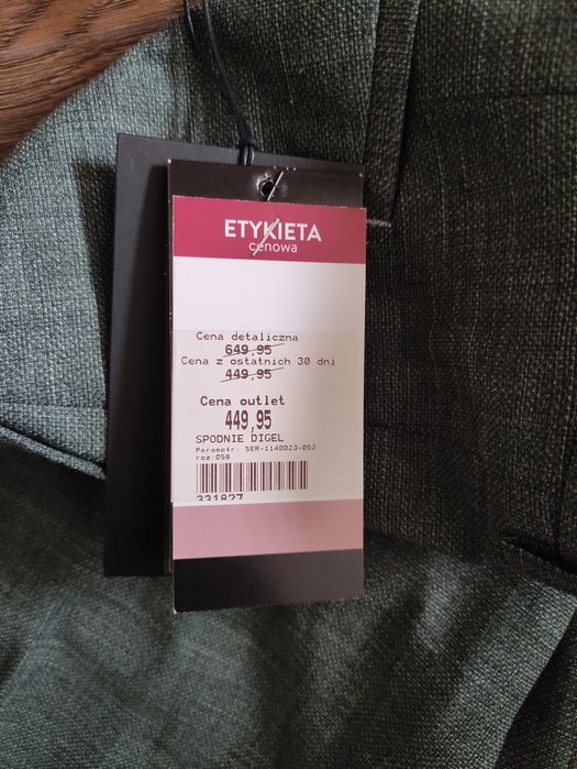 Spodnie męskie eleganckie zielone