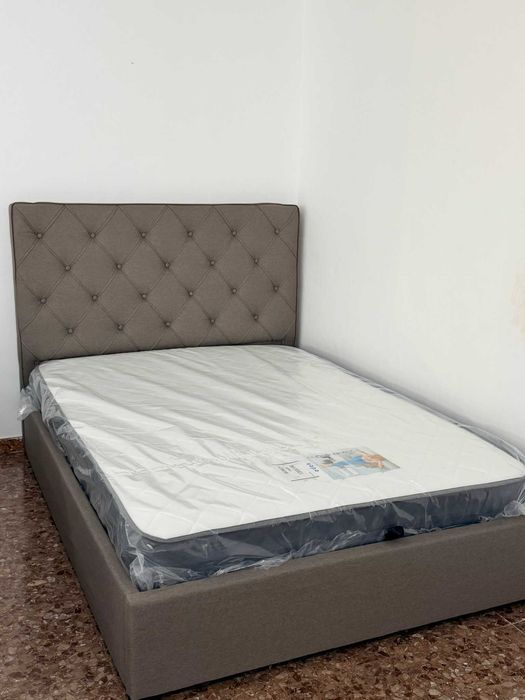 Cama com arrumação + cabeceira 135x190cm Envio gratis