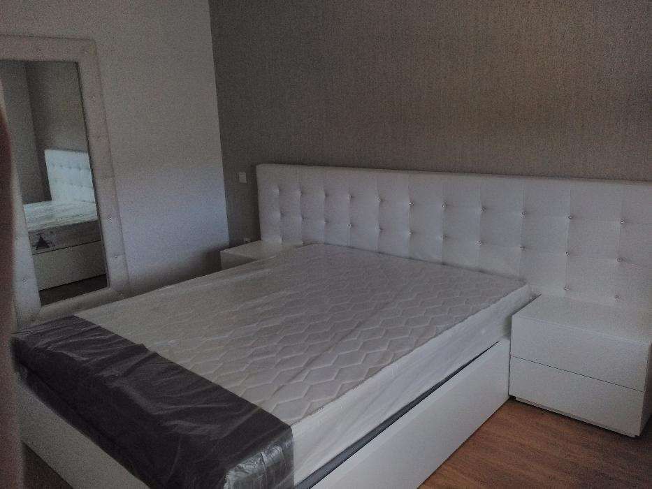 Cama Estofada Nova + Estrado + Colchão (Fabricante)