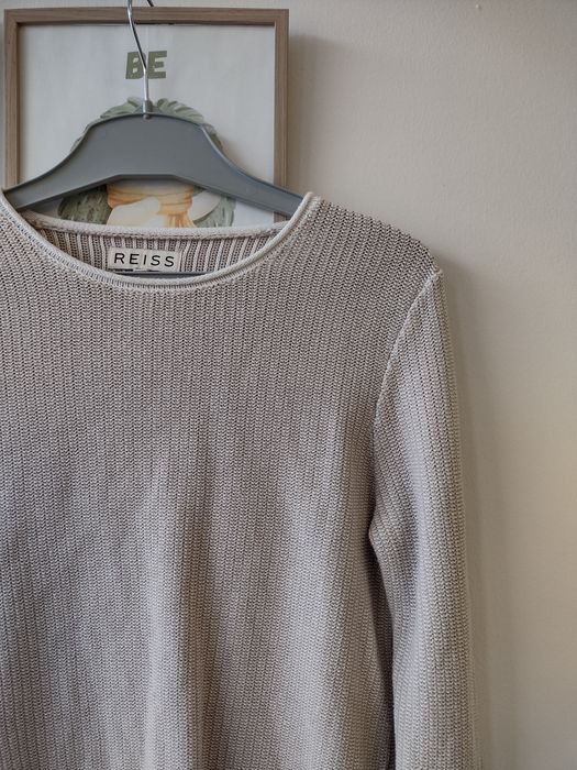 Damski sweter Reiss r.M beżowy bawełna len