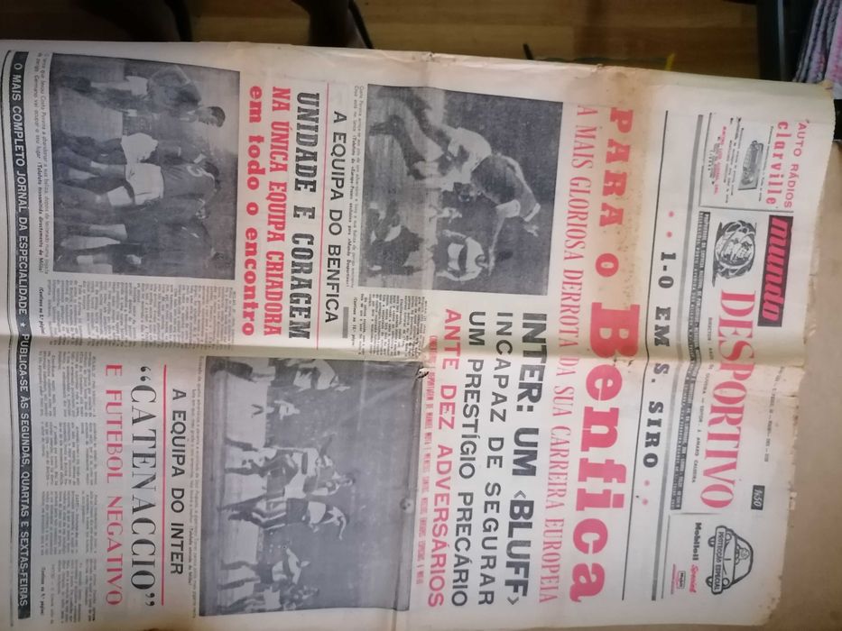 Final de 1964 /1965 BENFICA x Inter de Milão Taça Campeões Europeus 1964/65 Mundo Desportivo COMPLETO