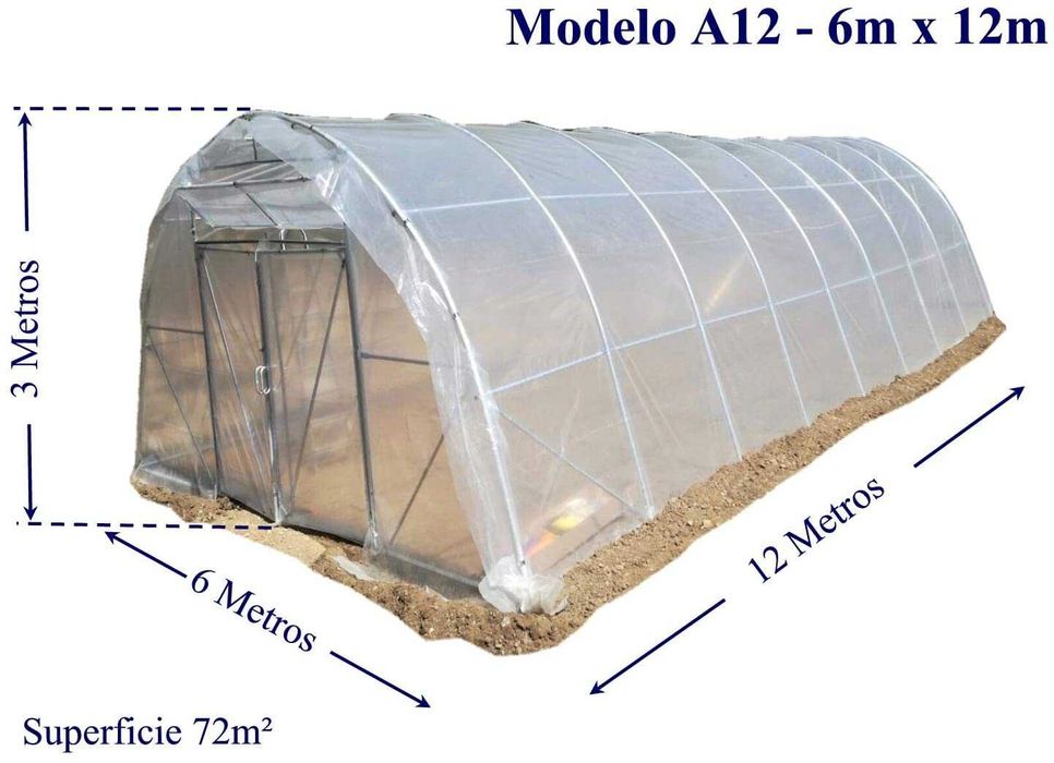 Estufa PRO Túnel com 6m X 30m