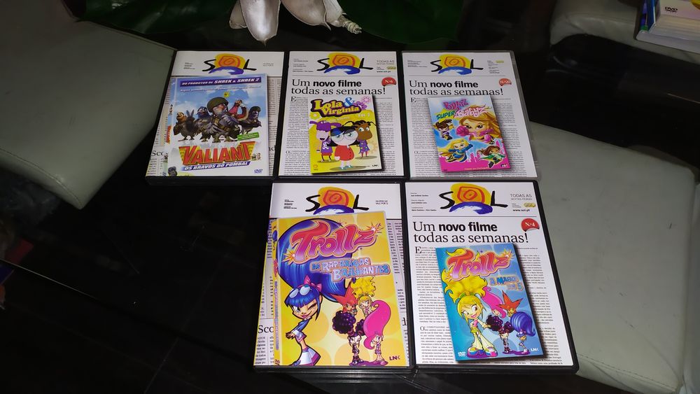 Coleção nova de 5 DVDs infantis da coleção Sol