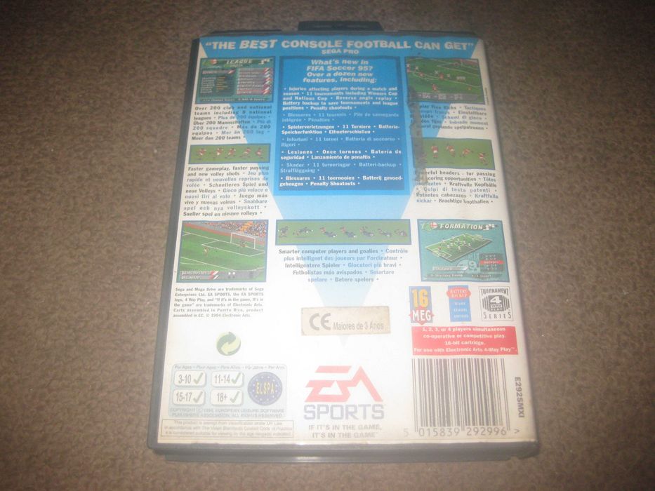 Jogo "FIFA 95" para Sega Mega Drive/Com 2 Manuais!