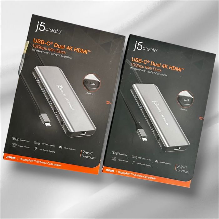 USB-C хаб j5create JCD398 Dual 4K HDMI 7-в-1 зі США