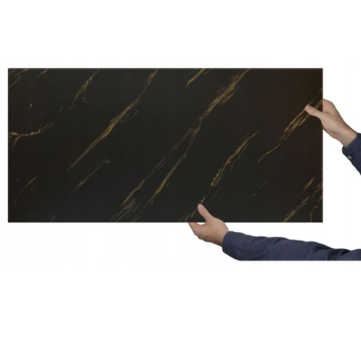 Panele ścienne dekoracyjne imitujace czarny marmur + złoto 4 szt