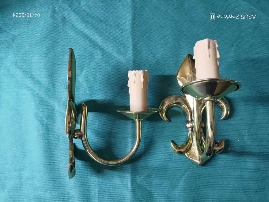 Candeeiros de parede vintage em latão, muito bom estado